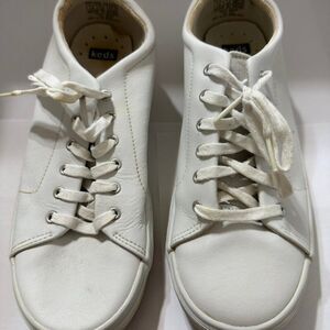 Keds Womens White Leather Lace Up Low Top Casual Nurse Sneakers Size 9
